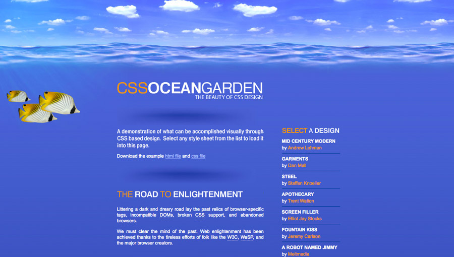 Oceanscape CSS Zen Garden